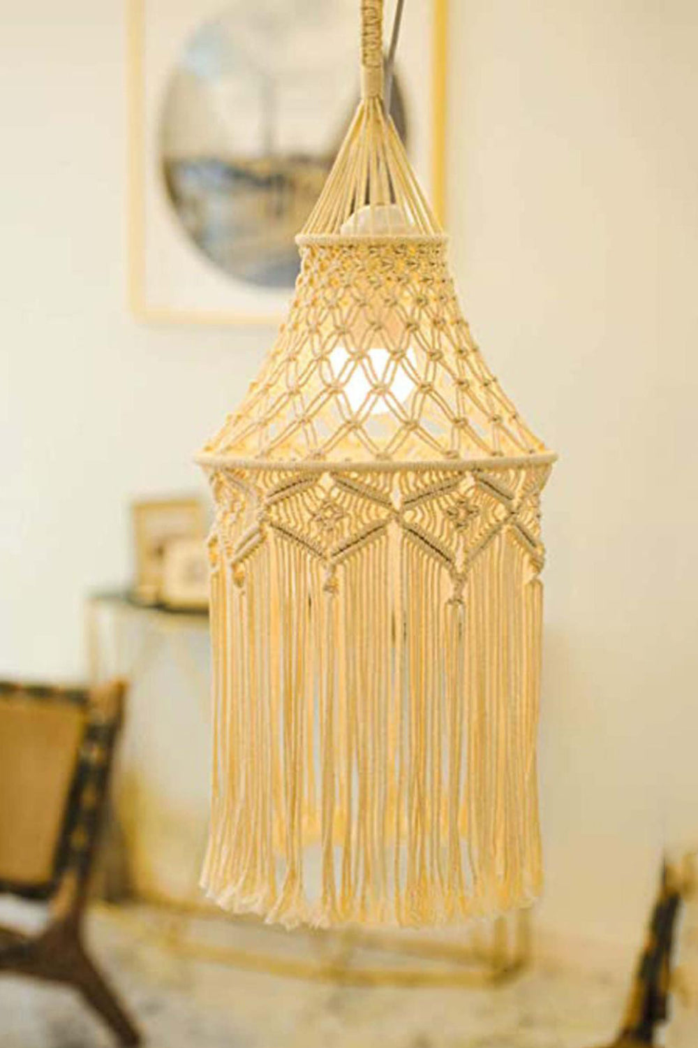 Handmade Macrame Hanging Lampshade