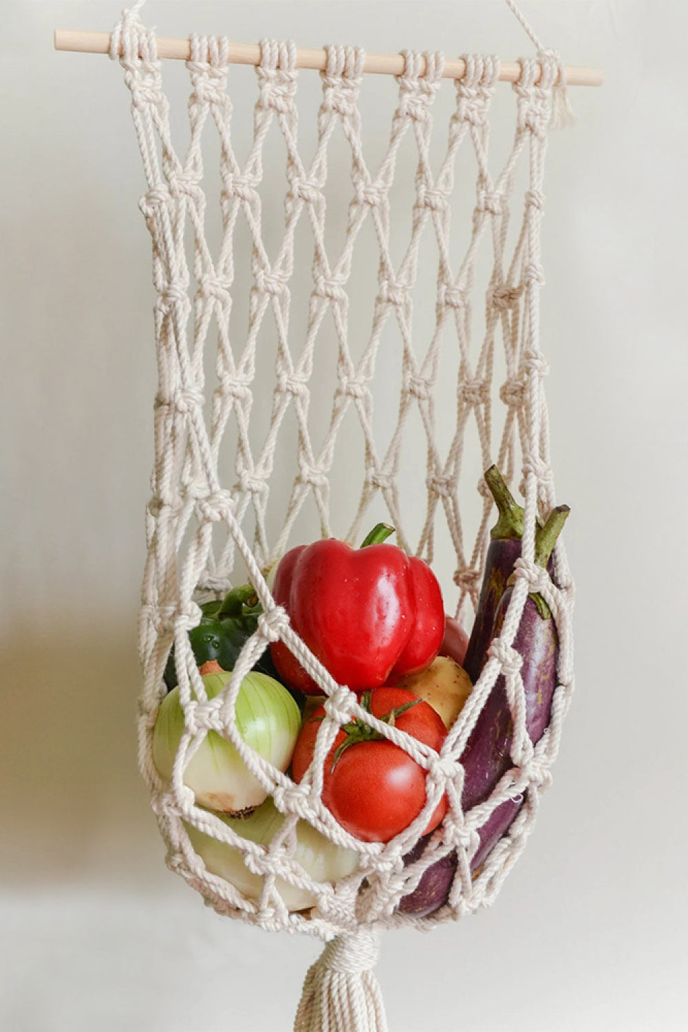 Handmade Macrame Basket Wall Hanging
