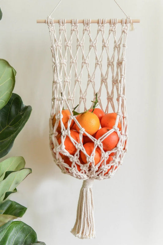 Handmade Macrame Basket Wall Hanging